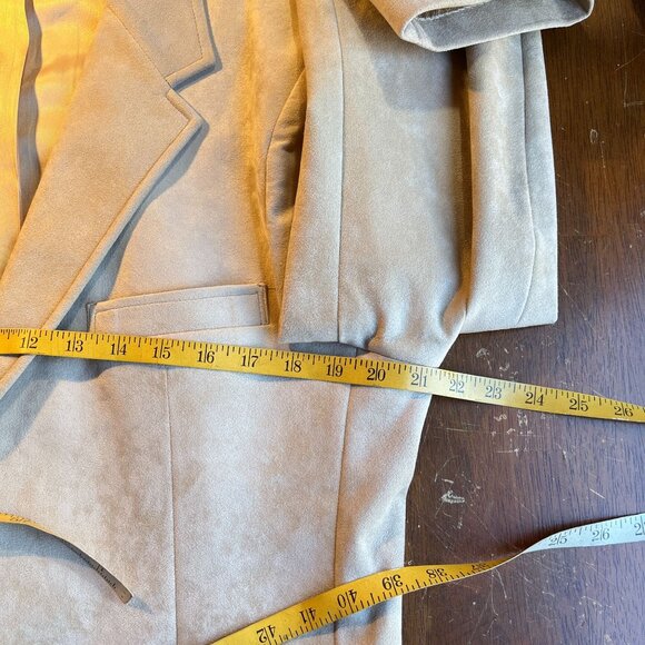NEW Vintage Vegan Suede Blazer Suit Jacket Mens 42R 70s Academia Professor - Picture 14 of 16